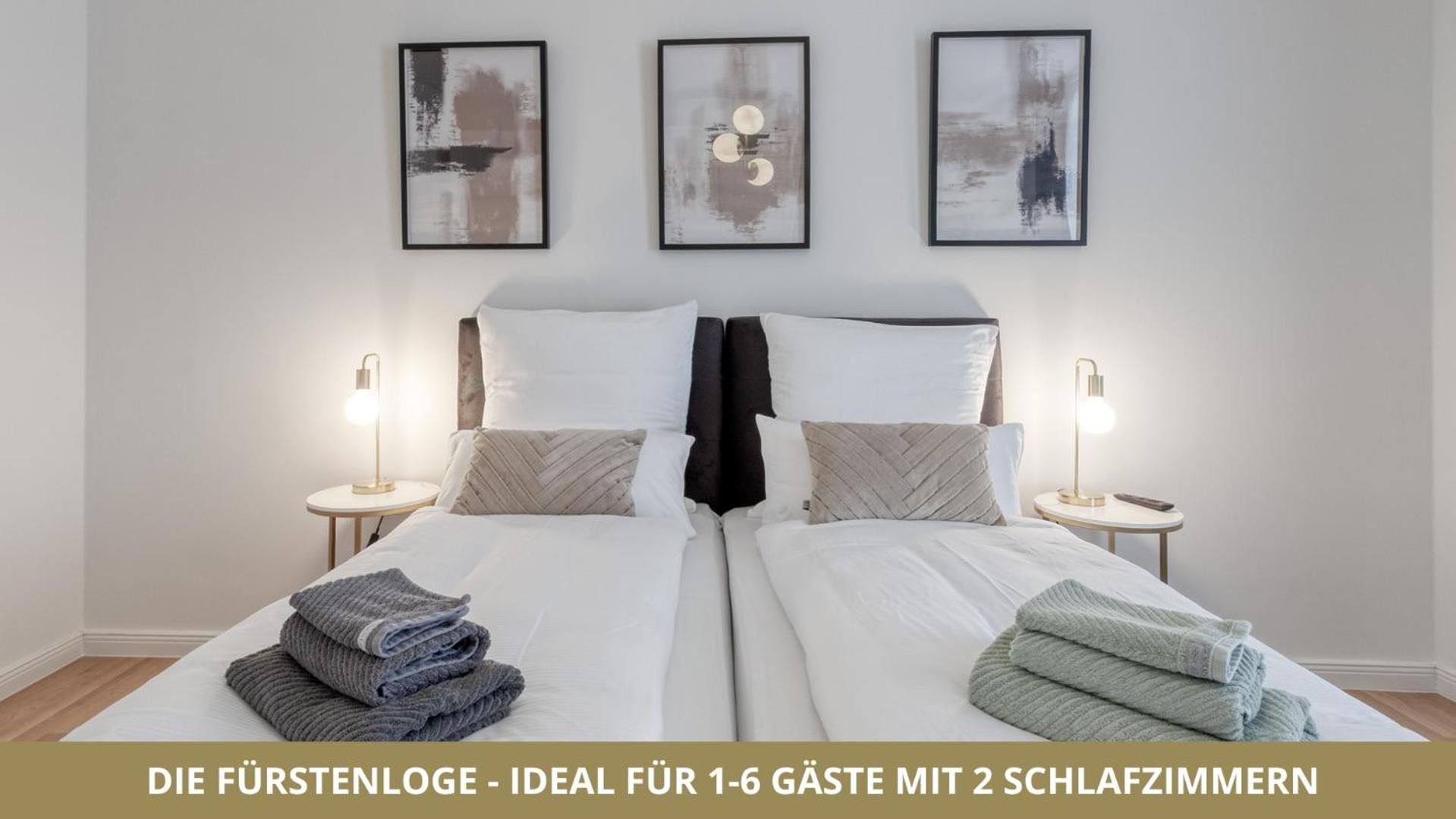 Neu Fewo Fuerstenloge 1-6 Pers Hinter Dem Markgraeflichen Opernhaus - 2 Schlafzimmer Mit Boxspringbetten 4 Einzel Oder 2 Doppelbetten, Balkon Und Einbaukueche, Barrierearm バイロイト エクステリア 写真
